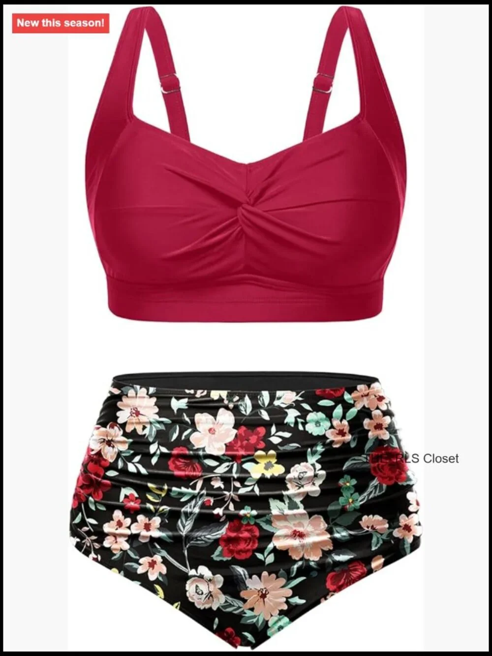 Women Plus Size High Waisted Bikini Set Two Piece Swimsuit Tummy Control
